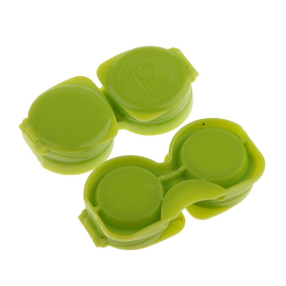 10Piece Mini Flip-top Contact Lens Travel Kit Holder Soaking Box Case Green