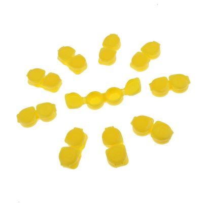 10Piece Mini Flip-top Contact Lens Travel Kit Holder Soaking Box Case Yellow