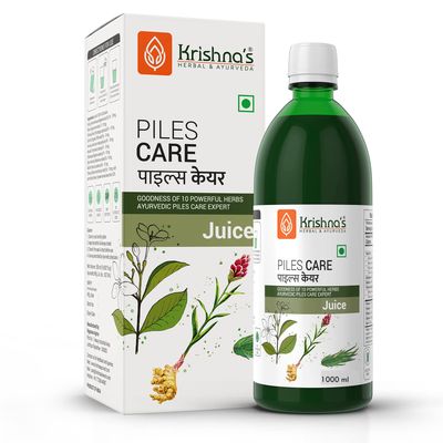 KRISHNA'S HERBAL & AYURVEDA Piles Care Juice - 1000 Ml, Ayurvedic Piles Care Expert, Goodness Of Chitrak Mool, Bachh, Kutaj, Bilav & 6 Other Herbs