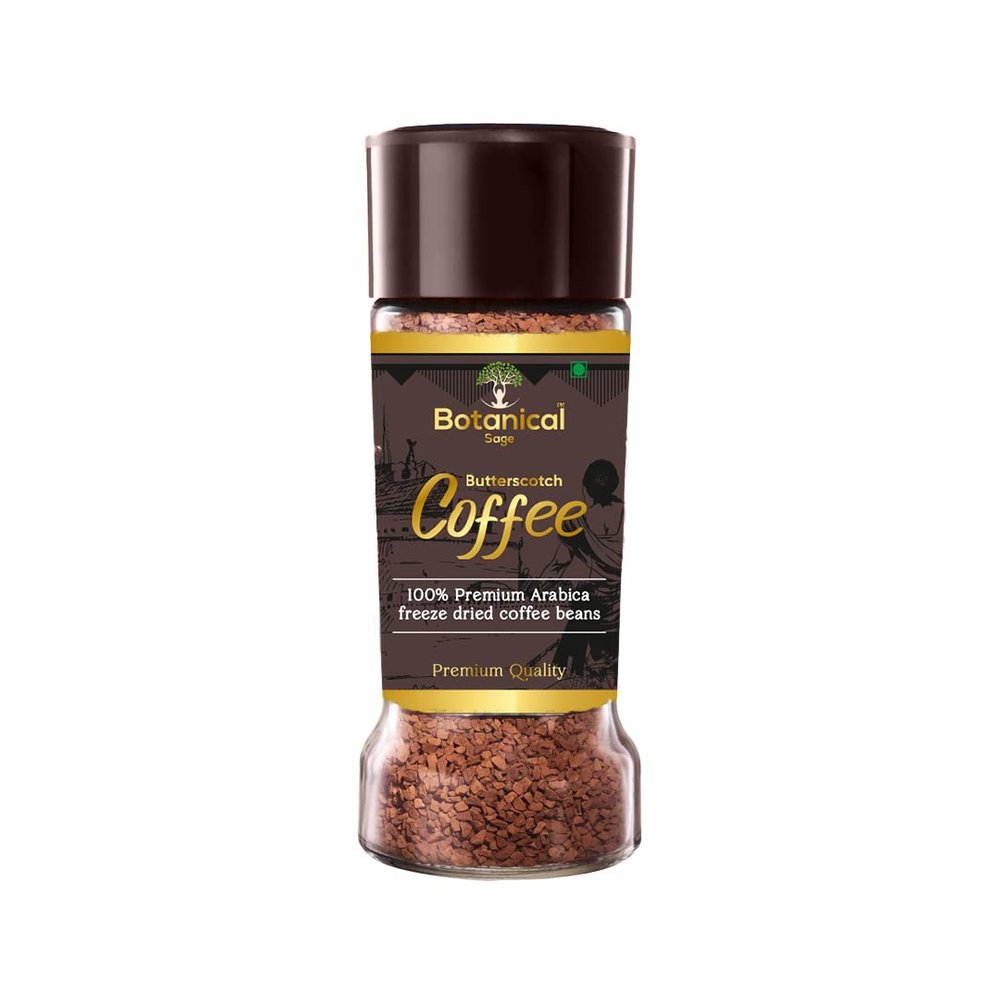 Botanical sage- Butterscotch instant coffee | 100% Arabica freeze dried | Flavored coffee | 100g