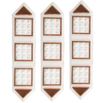 Acupro Health Care System Pyramid Plastic Staircase 9X9 Yantra (17 cm x 4 cm, White)