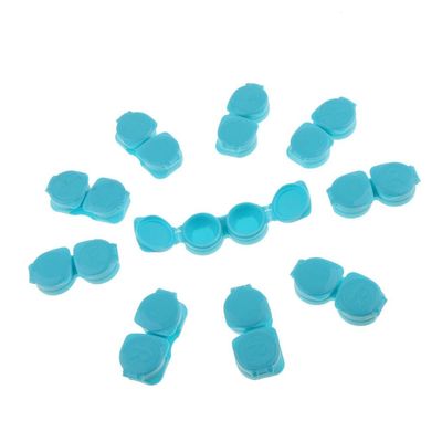 10Piece Mini Flip-top Contact Lens Travel Kit Holder Soaking Box Case Blue