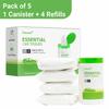 Perisafe Essential Car Tissues Pack of 5 (50 pulls 2 ply250 pulls) | Fits in All Type of Car Cup Holder| Easily Accessible |Soft, Eco Friendly & Chemical Free |1 Canister of 50 pulls + 4 Refill view 3