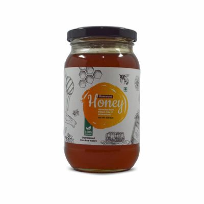 Goldwyn Honey: Rosewood Raw Honey | 100% Pure & Natural | Organic Honey | Unprocessed  Unfiltered  Unpasteurized | Single Origin  No Additives - Ethically Sourced | Immunity Booster (500 Gm)