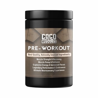 Coco Muscles Pre-Workout Supplement Powder with Caffeine | L Arginine | L Citrulline | BCAAs | Beta Alanine For Men, Women 31 Servings, Guava Flavor 250 gm