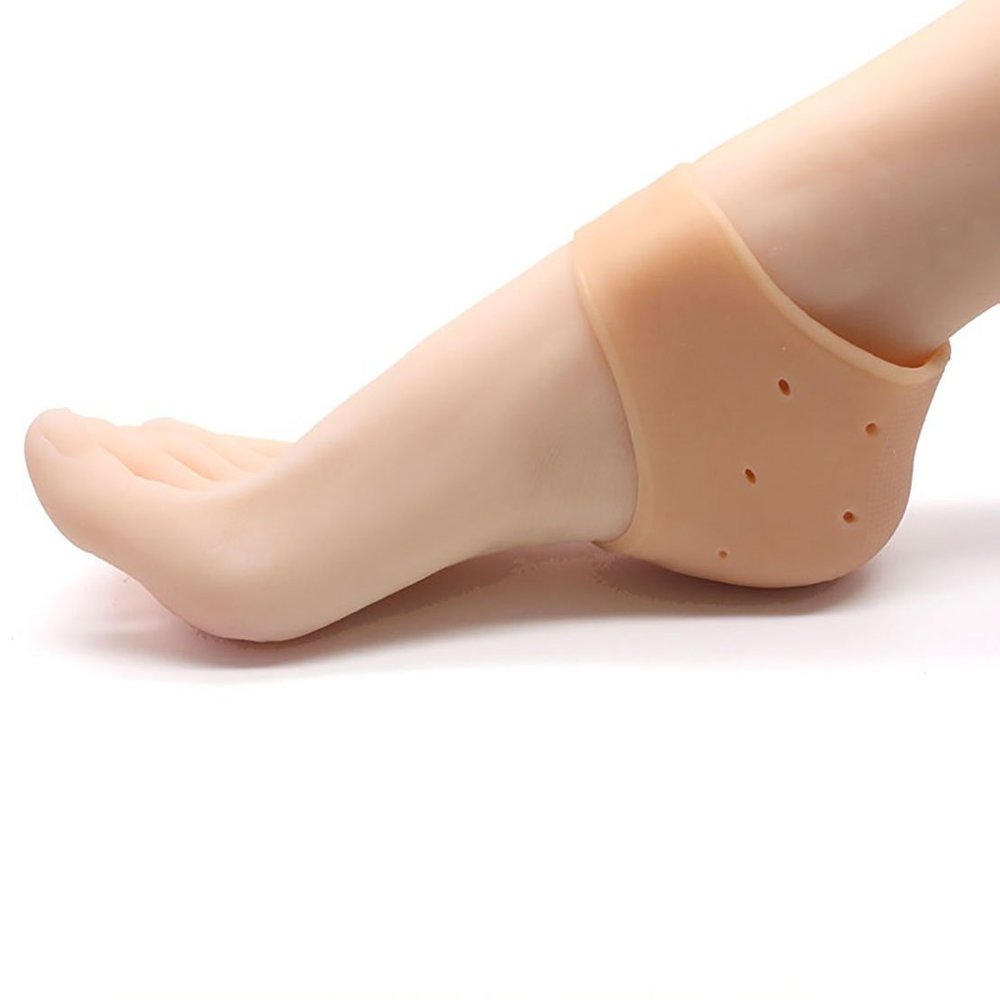 Lakhdatar Enterprise Silicone Anti Crack Heel Pad And Foot Protector Moisturizing Socks for Foot Care, Pain Relief And Heel Cracks for Men And Women (Free Size, 1-pair) (PACK-4)