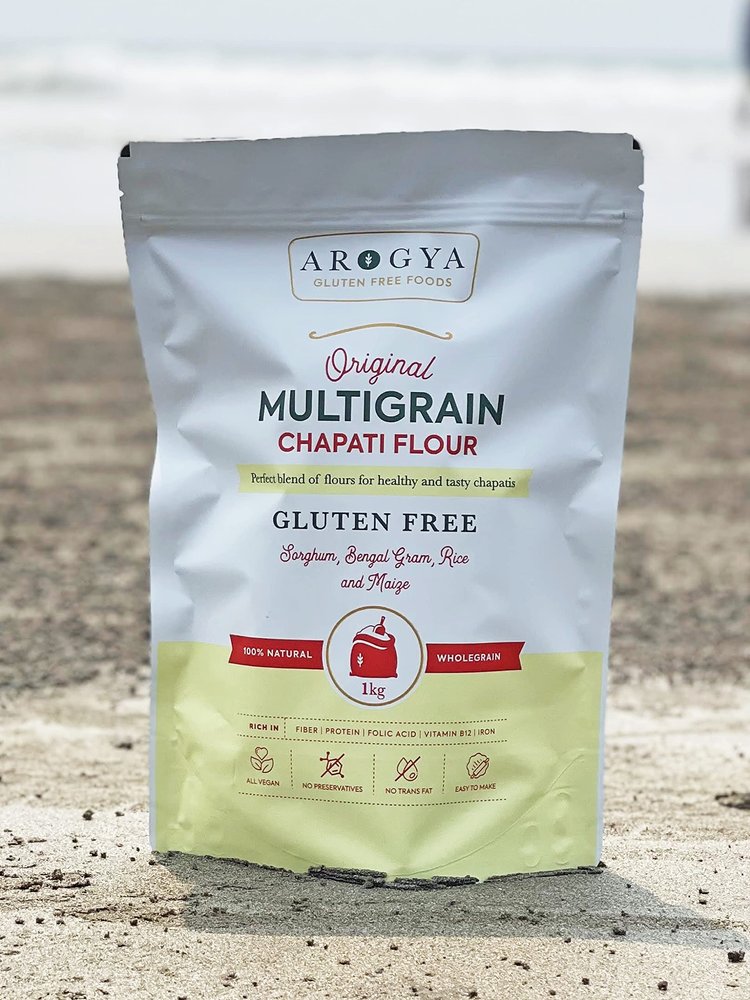 Arogya Gluten Free Foods - Original Multigrain Chapati Flour (Atta), 1Kg | 100% Natural | Vegan | Wholegrain