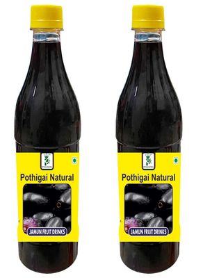 Pothigai Natural - Combo Jamun Fruit Drinks 1.5 L (Pack of 2)/Energy Booster/Sweet and Healthy Drink