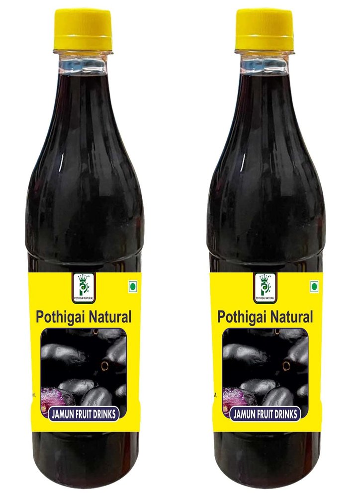 Pothigai Natural - Combo Jamun Fruit Drinks 1.5 L (Pack of 2)/Energy Booster/Sweet and Healthy Drink