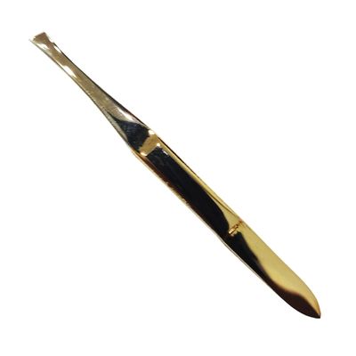 Hair Line Slant Tweezer For Blackheads n Ingrown Stainless Steel For Hair Removal Eyelashes Plucker Shape Eyebrows n Nail Art Splinters_Golden
