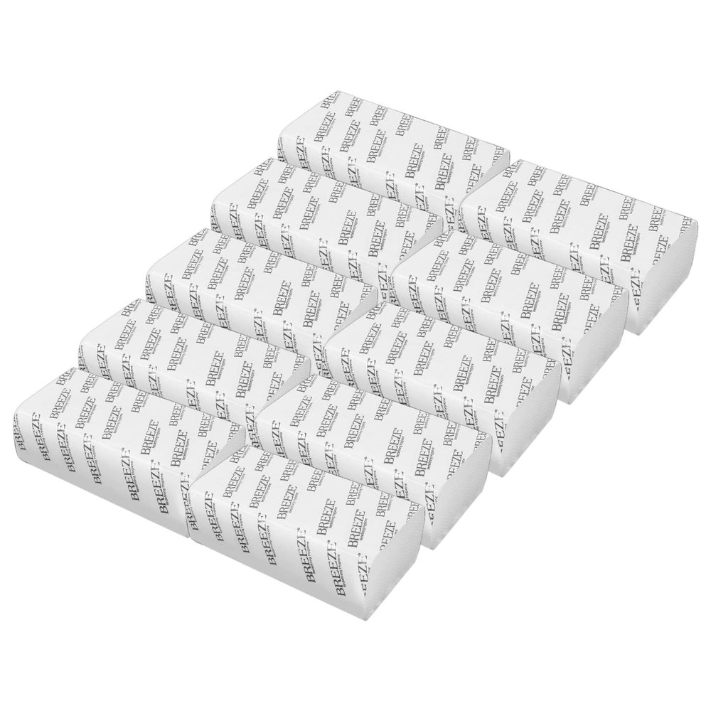 BREEZE BRE013 MultiFold Tissue Paper Extra Soft & Highly Absorbent Napkin For Kitchen, Office & Home Use (Pack of 10, 1300 Sheets, Rectangular Box)