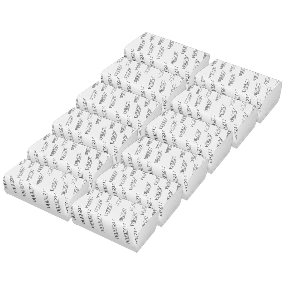 BREEZE BRE014 MultiFold Tissue Paper Extra Soft & Highly Absorbent Napkin For Kitchen, Office & Home Use (Pack of 12, 1560 Sheets, Rectangular Box)