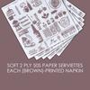 BREEZE BRE002 2 Ply Paper Serviettes Cocktail Napkin Super Soft & More Absorbent Printed Tissue with 50 pulls (Pack of 6, 300x300mm,Brown) view 2