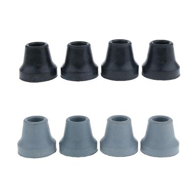 4 Pieces Soft Rubber Tip For Cane Walking Stick Crutch Chair 5/8 inch Black