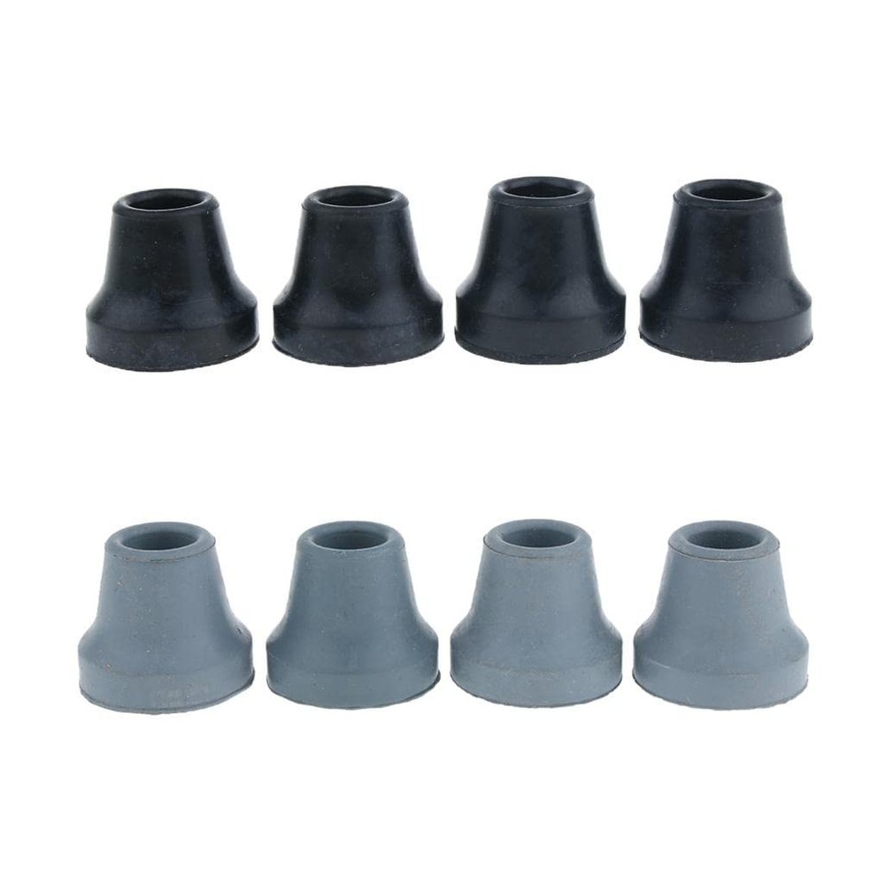 4 Pieces Soft Rubber Tip For Cane Walking Stick Crutch Chair 5/8 inch Black