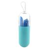 Collapsible Silicone Straw Reusable Folding Drinking Straw Blue Bendy_B view 2