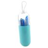 Collapsible Silicone Straw Reusable Folding Drinking Straw Blue Straight_B view 3