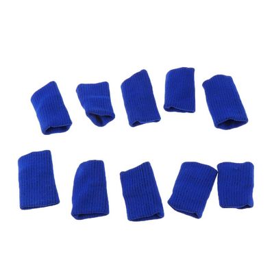 10 Pieces Stretchy Finger Protector Sleeves Support Basketball Volleyball Royal Blue