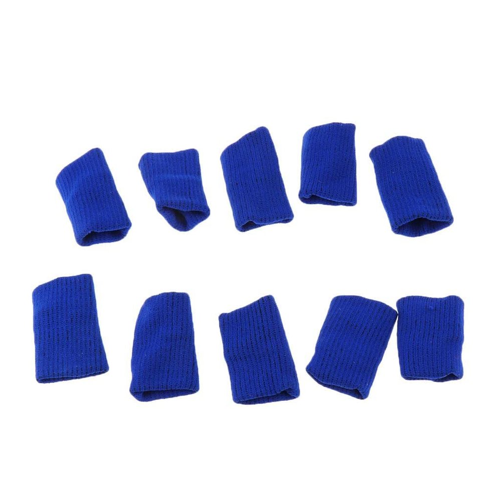 10 Pieces Stretchy Finger Protector Sleeves Support Basketball Volleyball Royal Blue