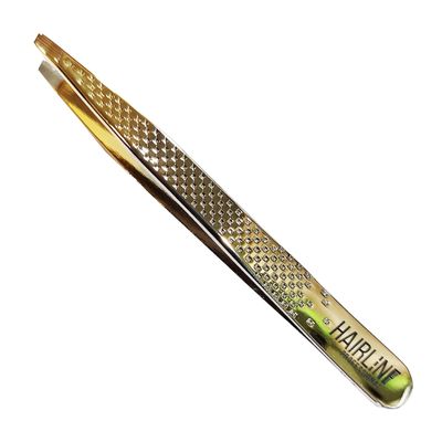 Hair Line Slant Tweezer For Blackheads n Ingrown Hair, Stainless Steel For Hair Remove Splinters Removal Shape Eyebrows Removal Plucker_Golden