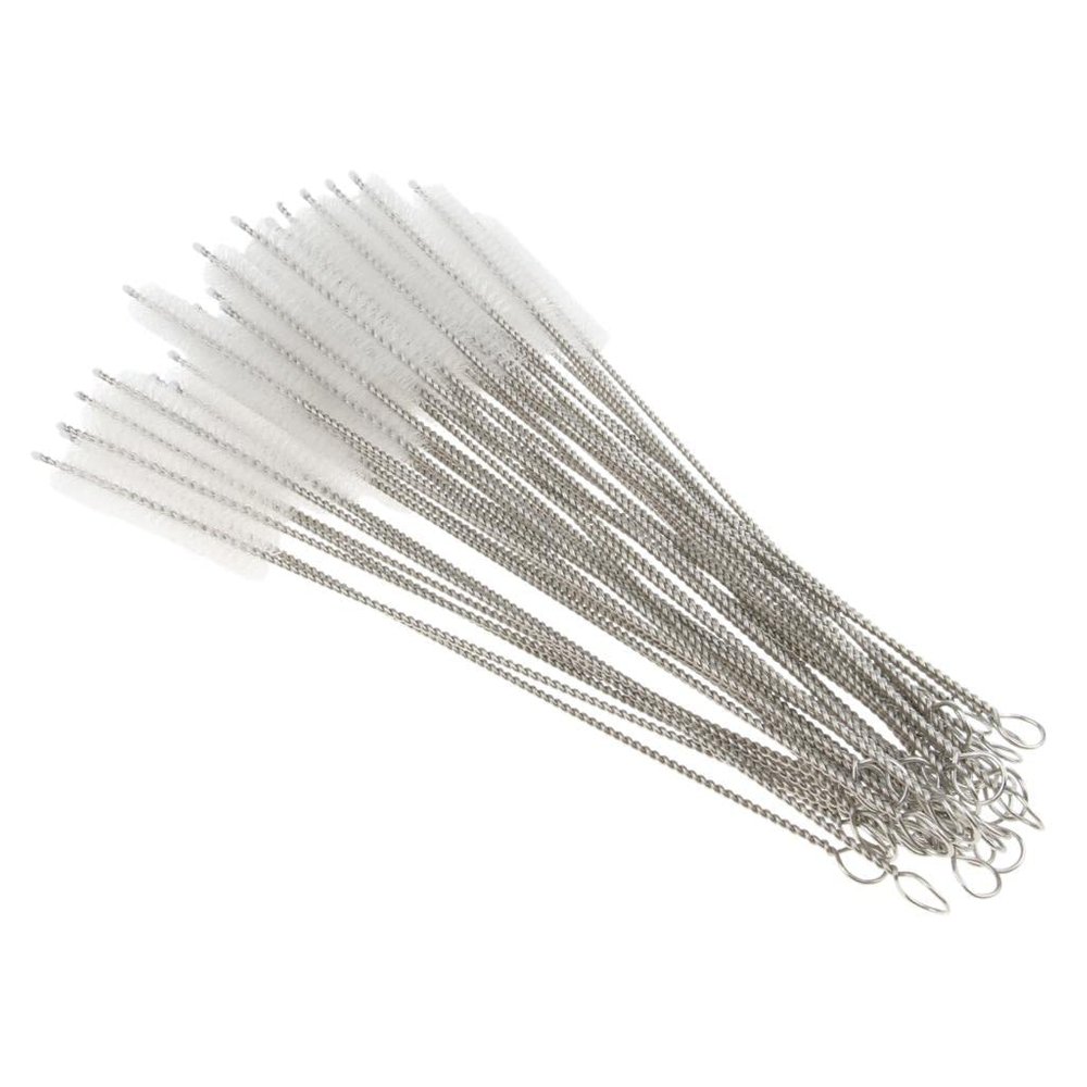 CALANDIS 50 Pieces Stainless Steel Drinking Straw Cleaning Brushes Cleaner 200mm