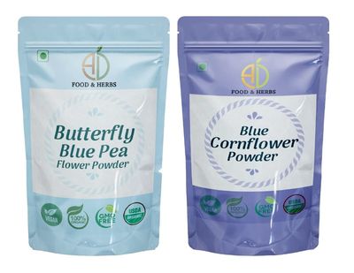 A D Food & Herbs Combo of Butterfly Blue Pea/Cornflower Powder Aromatic Edible for Homemade Lattes, Tea Blends, Bath Salts, Face packs & Body packs (250 Gms x pack of 2)