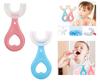 DOMUM Baby Toothbrush with U Shaped Silicone Brush Head for 360 Degree Cleaning Suitable For 2-6 Years, Manual, Heart Design, Whole Mouth Cleaning Tool For Kids - Multicolor (Pack Of 2). view 1