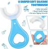 DOMUM Baby Toothbrush with U Shaped Silicone Brush Head for 360 Degree Cleaning Suitable For 2-6 Years, Manual, Heart Design, Whole Mouth Cleaning Tool For Kids - Multicolor (Pack Of 2). view 3