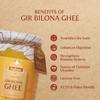 Indicow Organic Dairy Foods Pure Authentic A2 Gir cow Ghee | Bilona Curd-Churned, Cruelty-Free, Ayurvedic| Grass Fed Cows (1000ml(1ltr), Gir) | Glass Packaging view 2