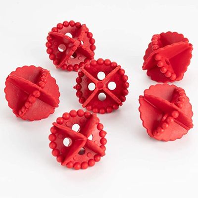 Geathje 12Pcs Washing Machine Laundry Balls for Clothes | Reusable Laundry Dryer Balls for Deep Cleaning & Softening Fabric | Eco-Friendly Cloth Washing Balls (Red, Pack of 6)