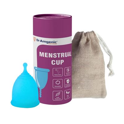 Dr Amgenic  Reusable Menstrual Cups for Women - Medium Size with Pouch | Ultra Soft, Odour and Rash Free | 100% Medical Grade Silicone | No Leakage | Protection Upto 8-10 Hours