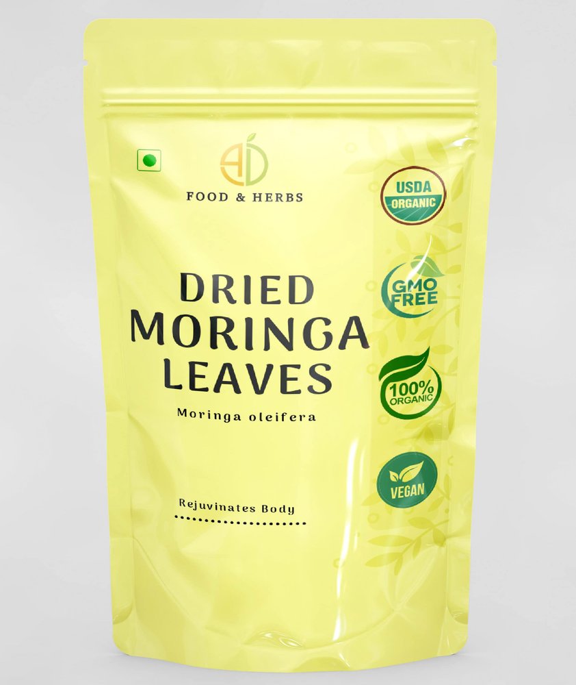 A D Food & Herbs Organic Moringa Dried Leaves/Senjhana/Drumstick Plant/Moringa Oleifera Leaves (500 Gms (Wholesale Pack))