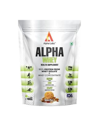 Alpha Labz 100% Whey Protein Isolate | 25g Protein, 5.5g BCAA, 2g Creatine | Whey Protein Powder - Post Workout Whey Protein Isolate | Fast-Absorbing Workout Supplements for Fast Recovery & Lean Muscle | Men and Women [Kesar Pista, 1Kg]