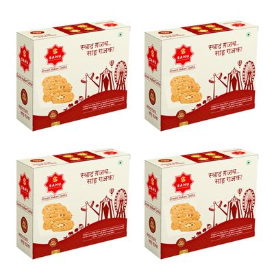 SAHU GAJAK BHANDAR Special Agra Gajjak Made with Sesame Seeds in Ghee 1600g (Pack of 4, 400g Each) | Traditional Indian Sweet | No Preservatives | Crunchy Winter Snack