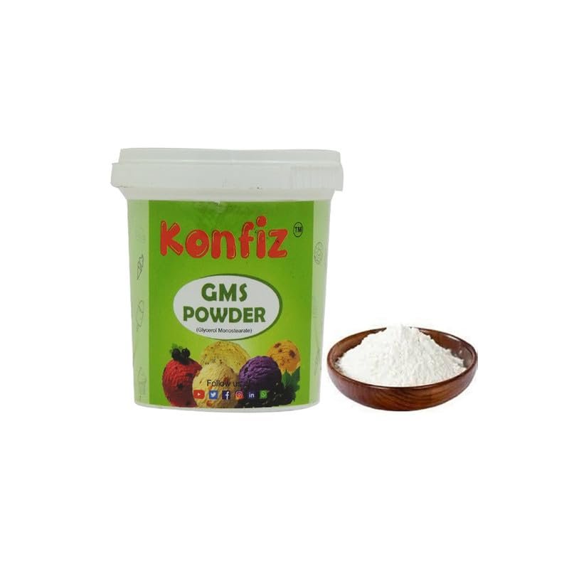 KONFIZ GMS Powder 100gms for Ice Creams | Food Grade | Soft, Smooth and Creamy | Raising Ingredient Powder | Instant Ice Creams That Improves Texture & Softness