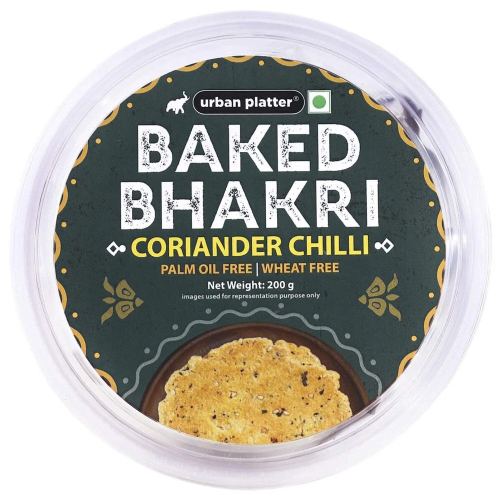 urban platter Baked Coriander Chilli Bhakri, 200gm (Wheat Free, Traditional Gujarati Snack)