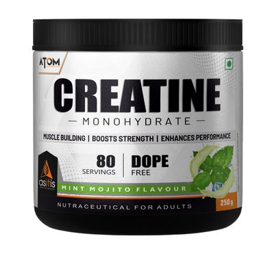 Asitis Nutrition Atom Creatine Monohydrate Powder 250 grams - 80 Servings | Dope Free | Enhances Performance | Promotes Muscle Gains | Mint Mojito Flavour