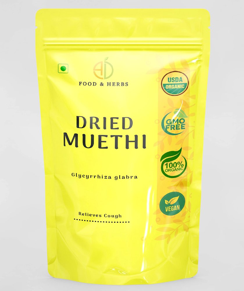 A D Food & Herbs Organic Mulethi, Licorice, Yashtimadhu, Glycyrrhiza Glabra Dried Herbal Aurveda (20 Gms)