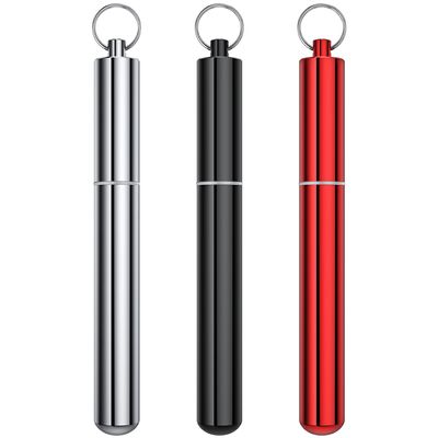 Airtight Aluminum Metal Storage Tube(3 Packs), Cute Small Pill Box Case Waterproof and Smell Proof Metal Tube Container Holder with Keychain, Fit in Pocket Purse Portable for Travel and Outdoors, 4.25 * 0.55 inch, Compact