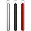 Airtight Aluminum Metal Storage Tube(3 Packs), Cute Small Pill Box Case Waterproof and Smell Proof Metal Tube Container Holder with Keychain, Fit in Pocket Purse Portable for Travel and Outdoors, 4.25 * 0.55 inch, Compact view 1