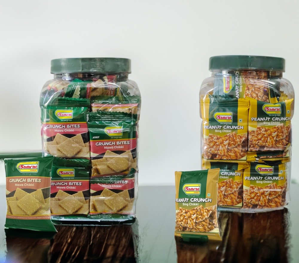 Samrat | Sing & Mawa Chikki-Nutty Twist to Indian Sweets | Peanut Crunchy Candy Bar | No Preservative Colour Or Flavours Indian Sweets & Snacks | Mava Chikki Bar Combo pack of 2