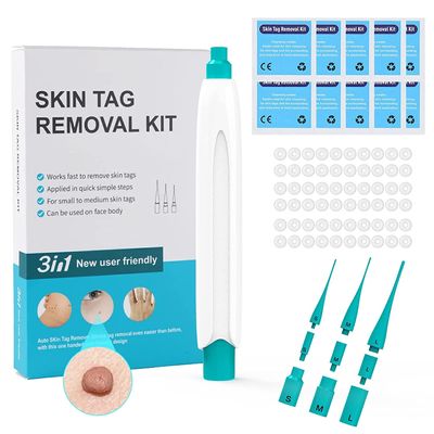 Auto Skin Tag Remover, 3 in 1 Painless Safe Skin Tag Removal Kit for Small to Large Skin Tags (2mm to 8mm), Micro Tag Remover Pen with 66 Removal Bands and 10 Cleansing Wipes