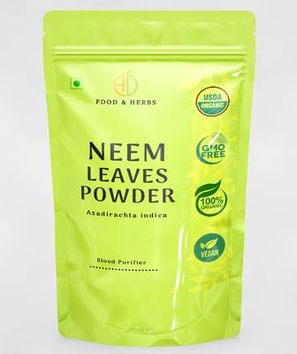 A D Food & Herbs Organic Neem Leaves Powder/Azadirachta Indica Leaves Herbal Powder Ayurveda (100 Gms)