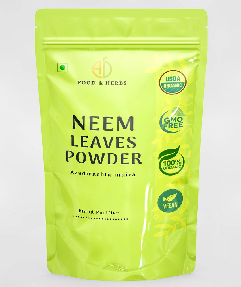 A D Food & Herbs Organic Neem Leaves Powder/Azadirachta Indica Leaves Herbal Powder Ayurveda (100 Gms)