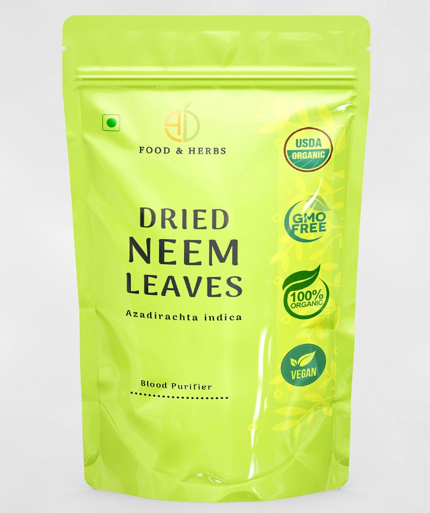 A D Food & Herbs Organic Dried Neem Leaves/Azadirachta Indica Leaves Herbal Ayurveda (50 Gms)