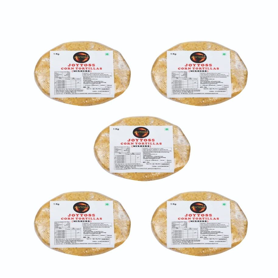 JOYTOSS Spinach Tortilla Wraps | Fresh, Soft & Healthy | Perfect for Wraps, Tacos, Nachos & Rolls | Pack of 5 X 25 Pcs Ready to Eat!