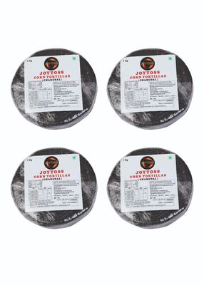 JOYTOSS Tortilla Wrap | Fresh Taste & Soft Texture l Best for Wraps, Tacos, Nachos & Rolls l Ready to Eat Healthy Food - Pack of 4 X 25 Pcs (CHARCOAL)