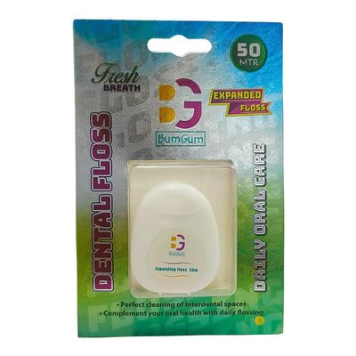 BumGum Expanded Floss Box 50M |Pack of 1 |Box of 6