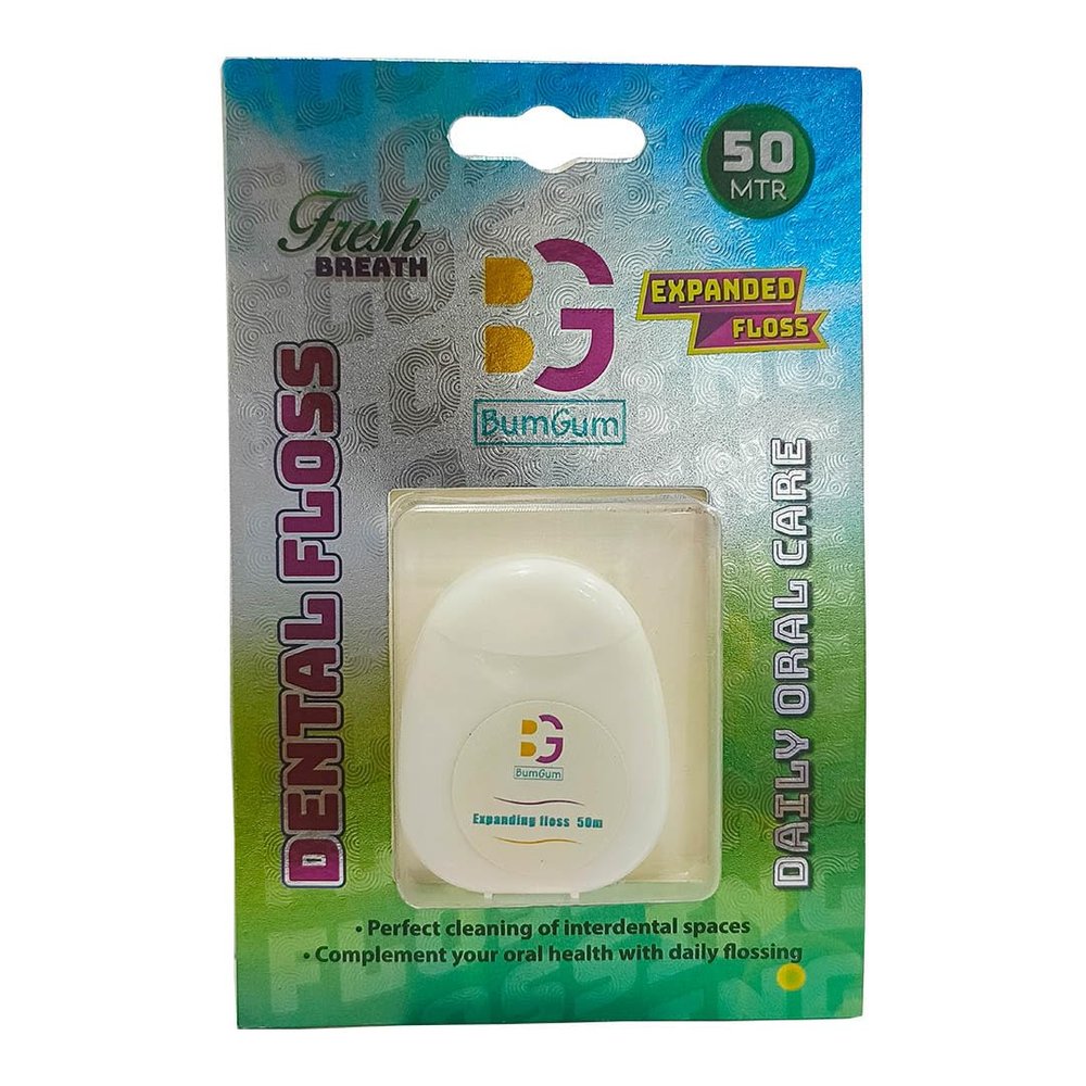 BumGum Expanded Floss Box 50M |Pack of 1 |Box of 6
