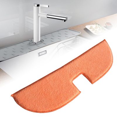 CALANDIS Resuable Faucet Absorbent Mat Water Drying Pads Water Stains Prevent Orange